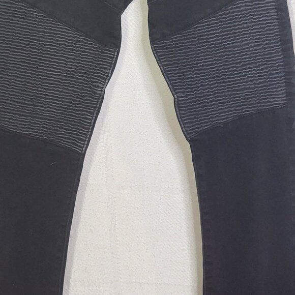 Reset Moto Black Straight Leg Zip Pocket Detail Cotton Span Stretch Jeans Sz 10 - Picture 3 of 16